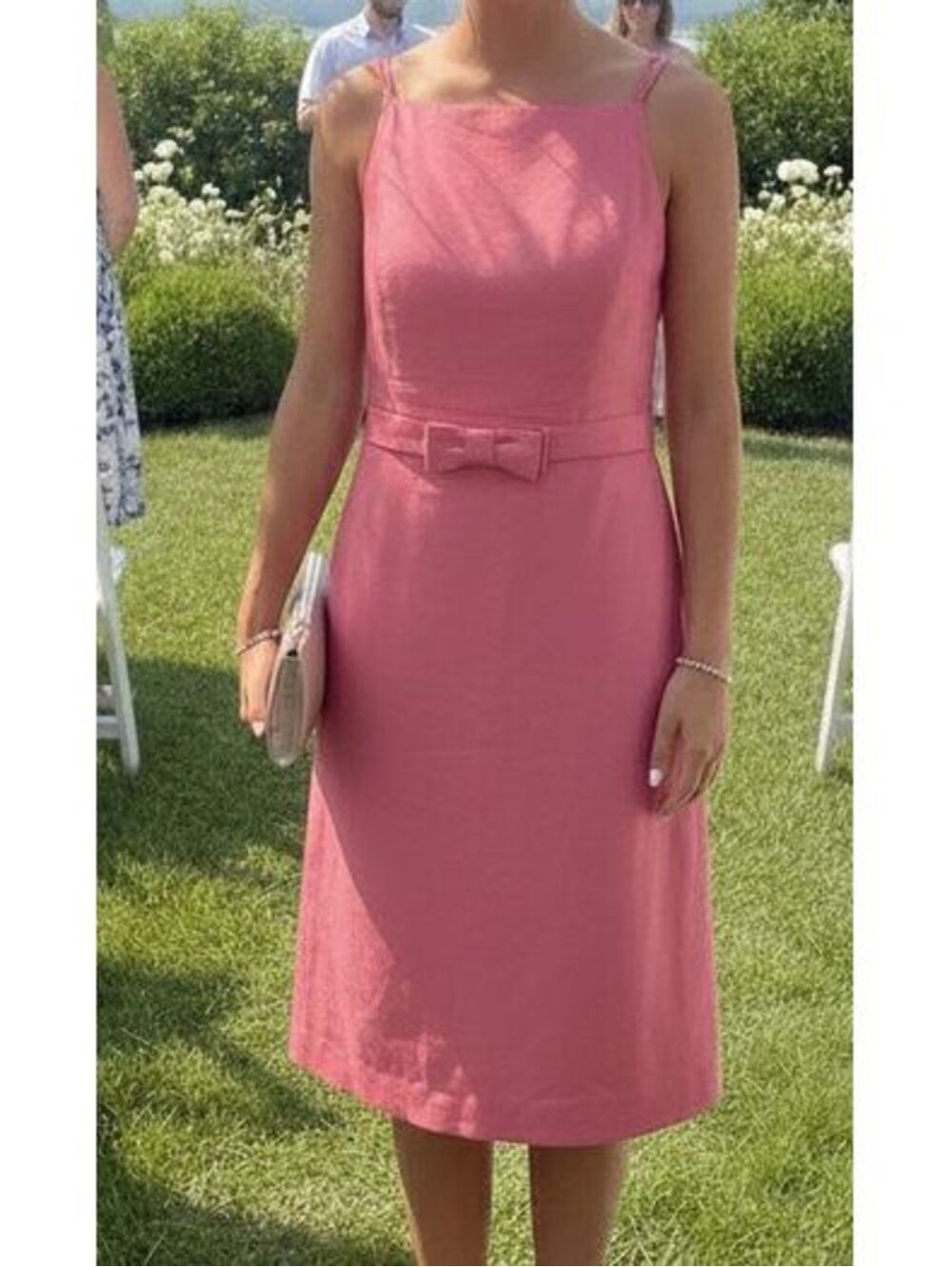 Liz Claiborne | Sz 8 | Coral-pink satin sleeveless dress